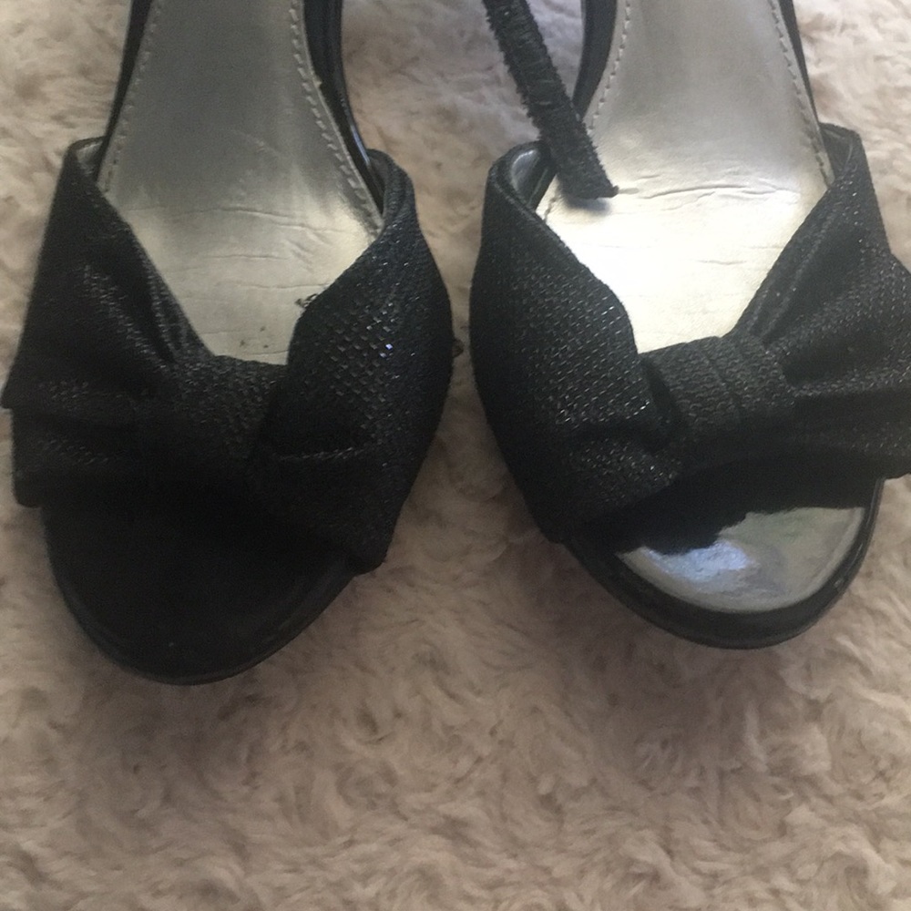 sparkly black heels